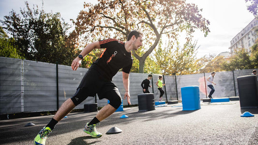 group of people working out outside